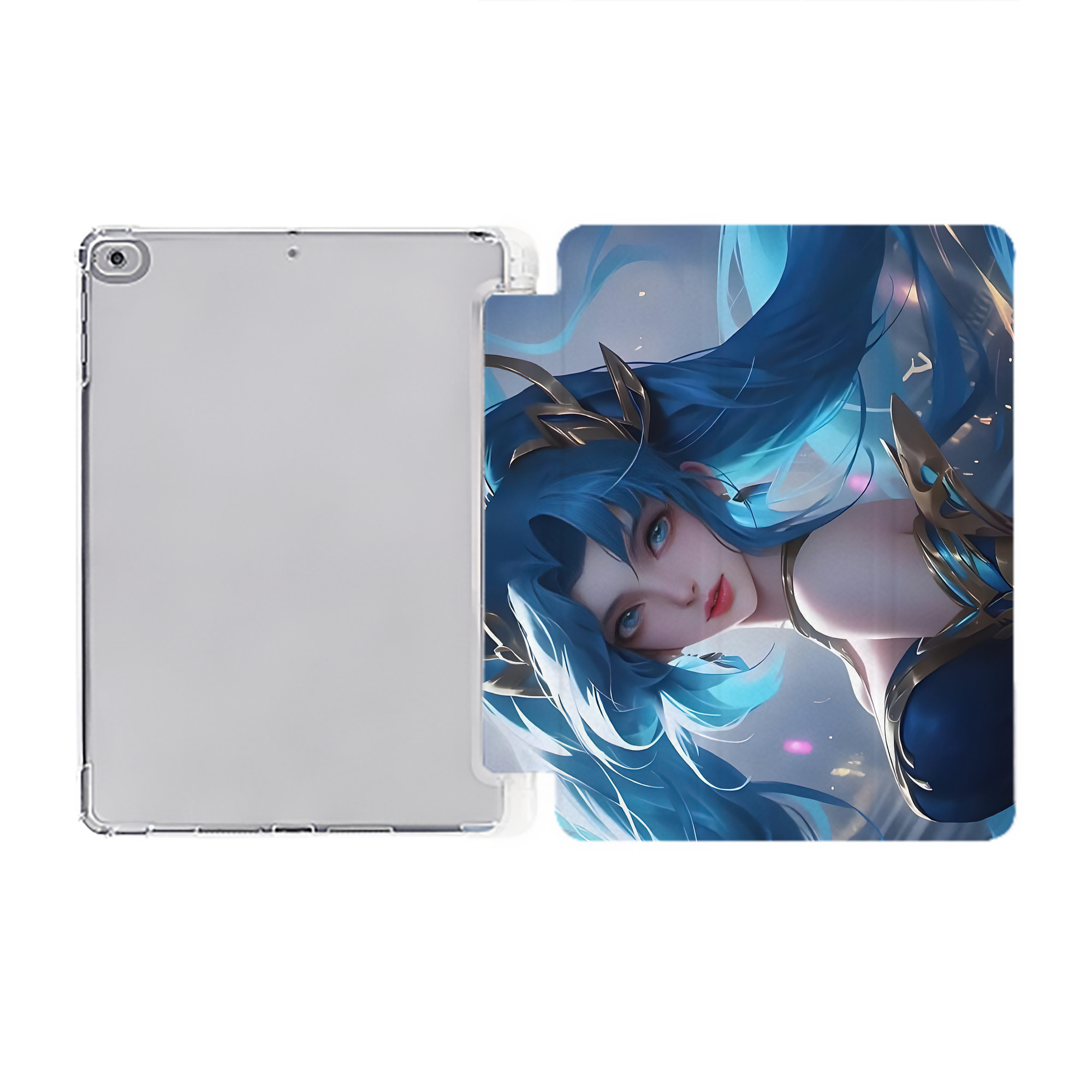 （画像用） リーグ・オブ・レジェンド League of Legends LOL IPad ケース ペン収納付き 三つ折りスタンド PUレザー×シリコン 対応機種9.5/10.5/10.9インチ